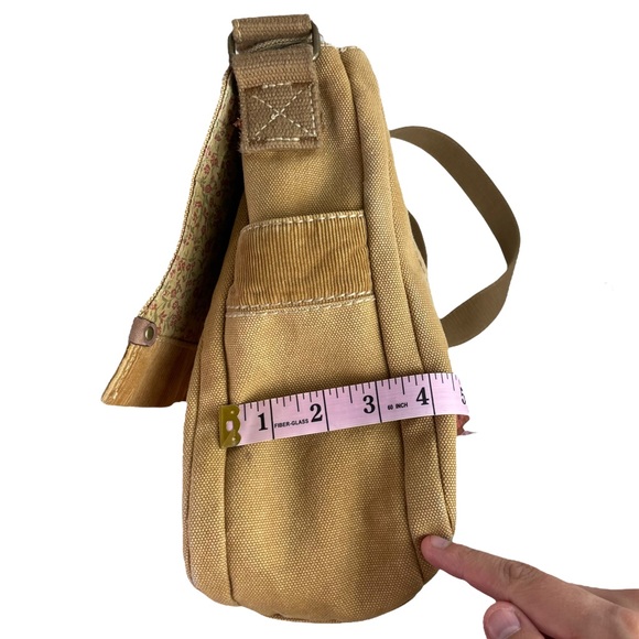 Fossil Tan Canvas Crossbody Messenger Bag - Vintage - Foldover - Picture 4 of 15